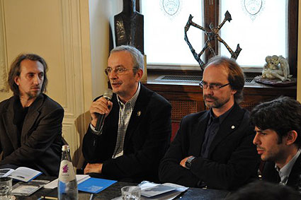 Daniele Terzoli (Cappella  Underground di Trieste), Riccardo Costantini (CinemaZero di Pordenone) , Thomas Bertacche (Centro espressioni cinematografiche di Udine)