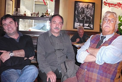 Rodolfo Roberti, Massimo Palmas e Michele Palmas. Nello sfondo Pietro Zambelli
