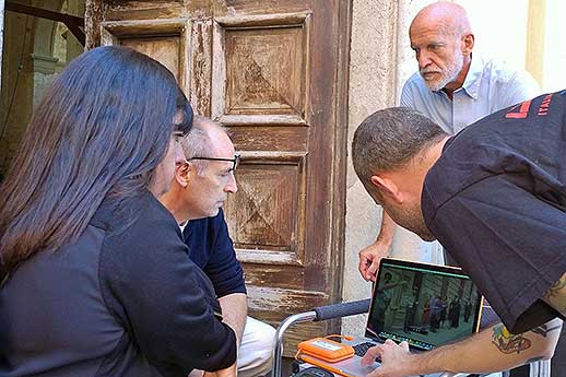 L'Assessore Firino sul set di Pau