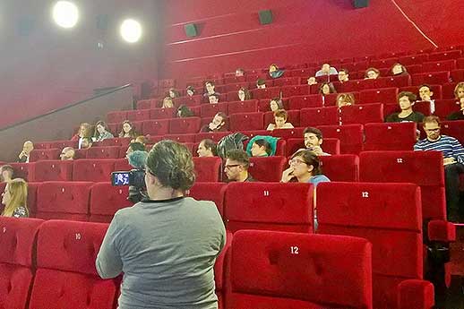 La sala dell'UCI, durante il seminario ''Leggere e scrivere il cinema''