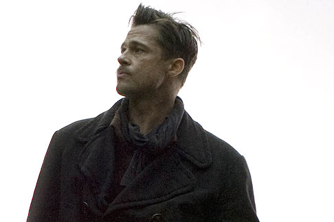 Brad Pitt sul set di ''Inglorious Basterds''